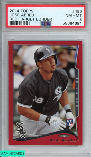 2014 TOPPS JOSE ABREU #496 RED TARGET BORDER ROOKIE RC WHITE SOX