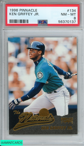 1996 METAL UNIVERSE TITANIUM KEN GRIFFEY JR #3 SEATTLE MARINERS HOF PSA 8  NM-MT 55675145 - AA Mint Cards