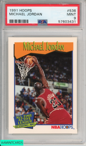 1991 HOOPS MICHAEL JORDAN #536 CHICAGO BULLS HOF PSA 9 MINT 57603431