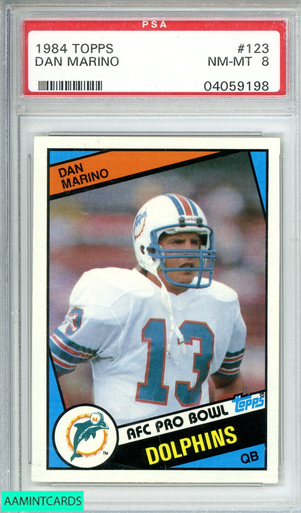 1986 Topps #45 Dan Marino Miami Dolphins Football Card PSA 8 NM-MT