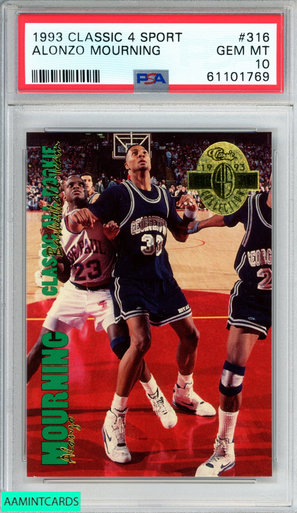 1993 CLASSIC 4 SPORT ALONZO MOURNING #316 CHARLOTTE HORNETS HOF