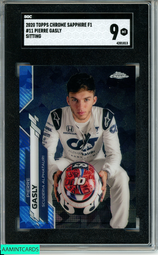 2020 TOPPS CHROME SAPPHIRE FORMULA 1 PIERRE GASLY #11 SITTING SGC