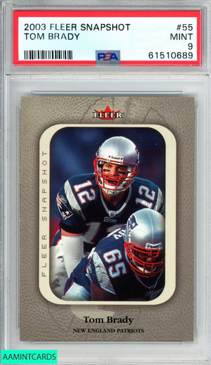 超貴重‼️ブラジル代表•選手支給品•ウインドブレーカー・グレー（US−L） 2003 FLEER SNAPSHOT TOM BRADY #55 NEW ENGLAND PATRIOTS PSA 9 MINT