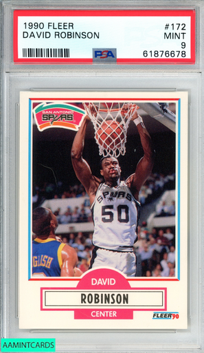 1990 FLEER DAVID ROBINSON #172 SAN ANTONIO SPURS HOF PSA 9 MINT