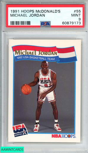 1991 HOOPS MCDONALDS MICHAEL JORDAN #55 CHICAGO BULLS HOF PSA 9 MINT  60879173