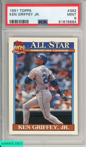 1991 TOPPS KEN GRIFFEY JR #392 SEATTLE MARINERS HOF PSA 9 MINT