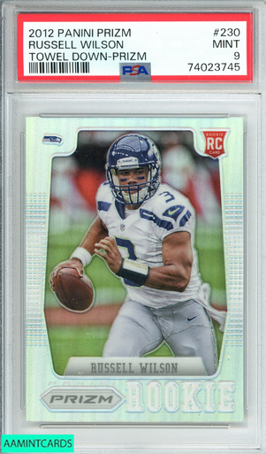 2012 PANINI PRIZM RUSSELL WILSON #230 TOWEL DOWN-PRIZM ROOKIE RC