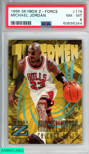 1996 SKYBOX Z-FORCE MICHAEL JORDAN #179 CHICAGO BULLS HOF PSA 8 NM 