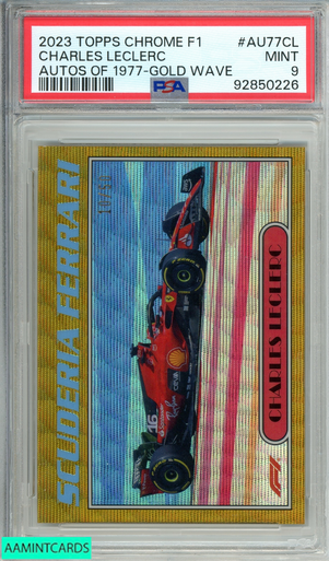 2023 TOPPS CHROME F1 CHARLES LECLERC#AU77CL AUTOS 1977-GOLD WAVE