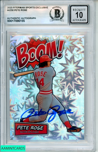 2023 FITERMAN SPORTS EXCLUSIVE AUTOGRAPH PETE ROSE #4256 BGS AUTO