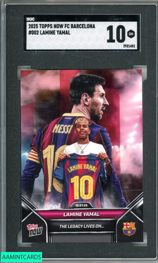 2025 TOPPS NOW FC BARCELONA LAMINE YAMAL #002 LIONEL MESSI