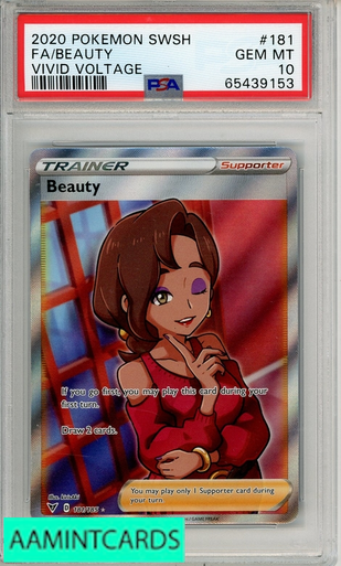 2020 POKEMON SWORD SHIELD VIVID VOLTAGE FA BEAUTY #181 PSA 10 GEM MT  65439153