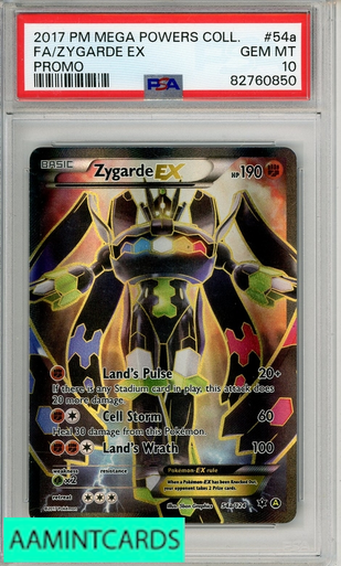 2017 POKEMON MEGA POWERS COLLECT PROMO FA ZYGARDE EX #54A PSA 10