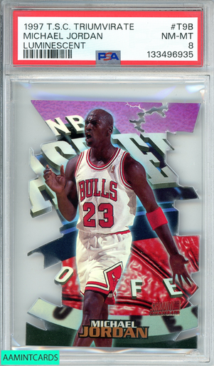 1997 STADIUM CLUB TRIUMVIRATE MICHAEL JORDAN #T9B LUMINESCENT HOF