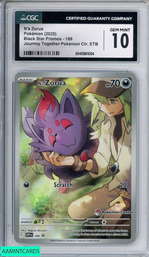 2025 POKEMON BLACK STAR PROMO NS ZORUA #189 JOURNEY TOGETHER PC