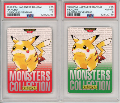 LOT OF (2) 1996 Pokemon Japanese Bandai Carddass Vending Pikachu