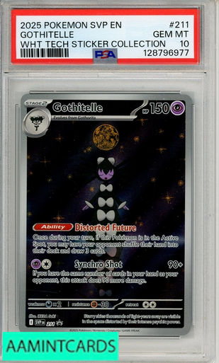 2025 ポケモンカード Gothitelle #040 ゴチルゼル　PSA10 2025 POKEMON SVP EN-SV BSP GOTHITELLE #211 WHT TECH STICKER