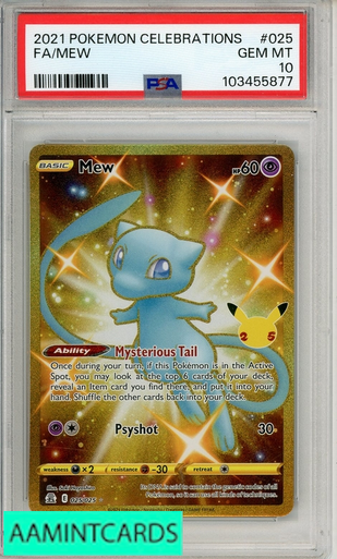 2021 POKEMON CELEBRATIONS FA MEW #025 PSA 10 GEM MT 103455877 - AA