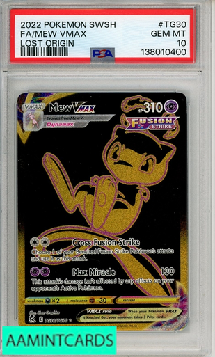 2022 POKEMON SWORD SHIELD LOST ORIGIN FA MEW VMAX #TG30 PSA 10 GEM