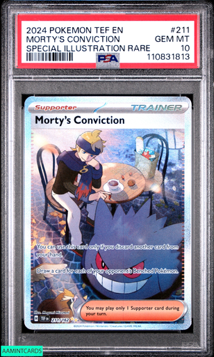 2024 POKEMON TEMPORAL FORCES MORTYS CONVICTION #211 SPECIAL ILLUST