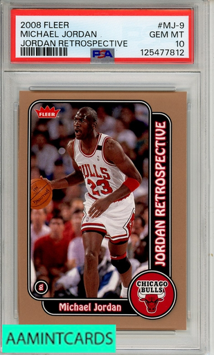 2008 FLEER JORDAN RETROSPECTIVE MICHAEL JORDAN #MJ-9 PSA 10 GEM MT