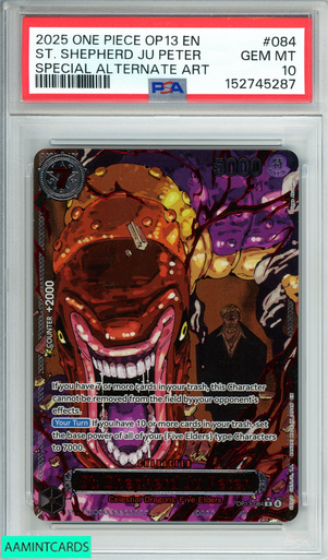 2025 ONE PIECE OP13 ST SHEPHERD JU PETER #084 SP ALT ART PSA 10