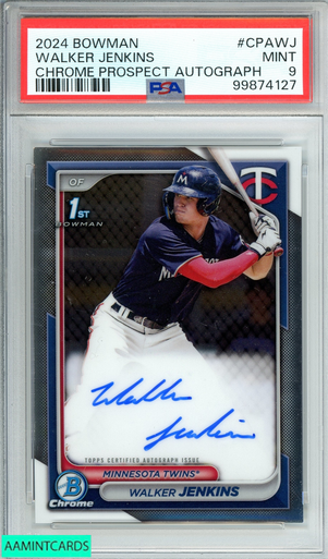 2024 BOWMAN WALKER JENKINS #CPAWJ CHROME PROSPECT AUTO PSA 9 MINT