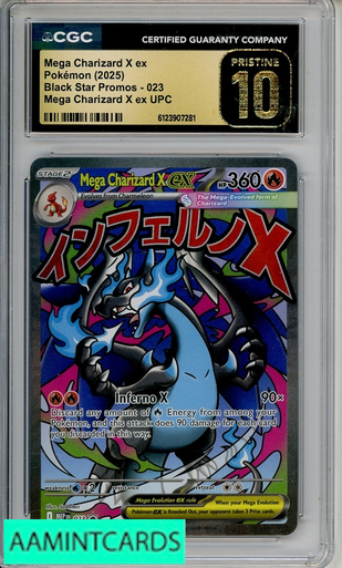 2025 POKEMON BSP MEGA CHARIZARD X EX UPC #23 CGC 10 PRISTINE