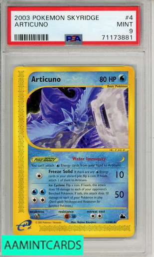 2003 POKEMON SKYRIDGE ARTICUNO #4 PSA 9 MINT 71173881 - AA Mint Cards
