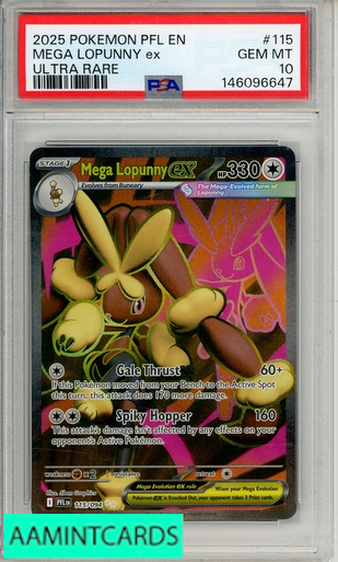 2025 POKEMON PFL EN-PHANTASMAL FLAMES MEGA LOPUNNY EX #115 ULTRA