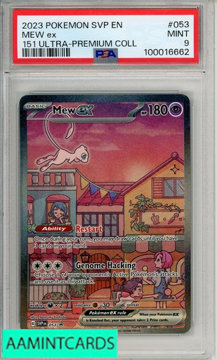 2023 POKEMON SVP EN-SV BLACK STAR PROMO MEW EX #053 151 UPC PSA 9