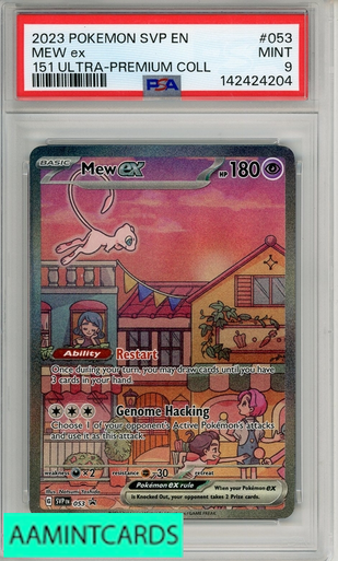 2023 POKEMON SVP EN-SV BLACK STAR PROMO MEW EX #053 151 UPC PSA 9