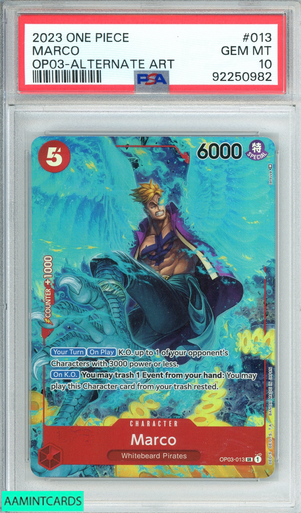 2023 ONE PIECE OP03-PILLARS OF STRENGTH MARCO #013 ALTERNATE ART