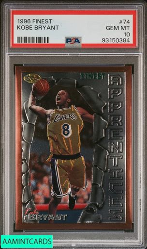 1996 FINEST KOBE BRYANT #74 ROOKIE RC LAKERS HOF PSA 10 GEM MT