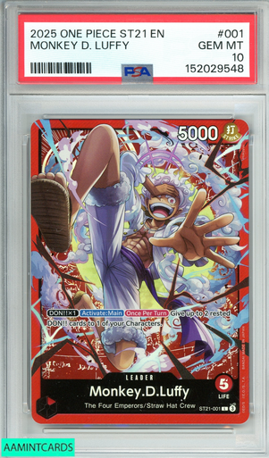 2025 ONE PIECE ヤマト PSA 10 トレーディングカード 2025 ONE PIECE STARTER DECK ST21-EX GEAR 5 MONKEY D LUFFY #001 PSA