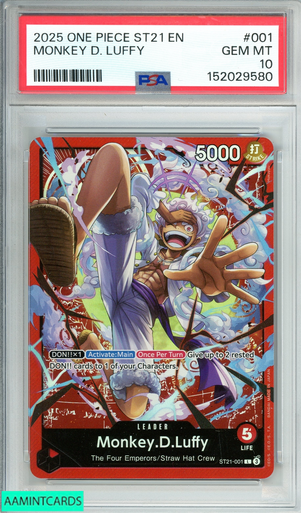 2025 ONE PIECE STARTER DECK ST21-EX GEAR 5 MONKEY D LUFFY #001 PSA