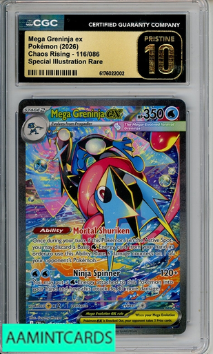2026 POKEMON CHAOS RISING MEGA GRENINJA EX #116 SIR CGC 10
