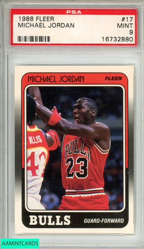 1988 FLEER MICHAEL JORDAN #17 BULLS HOF PSA 9 MINT 16732880 - AA