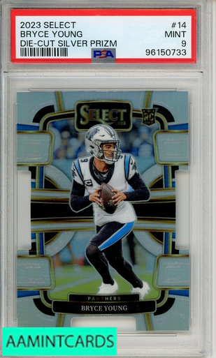 2023 PANINI SELECT BRYCE YOUNG #14 DIE-CUT SILVER PRIZM PSA 9 MINT