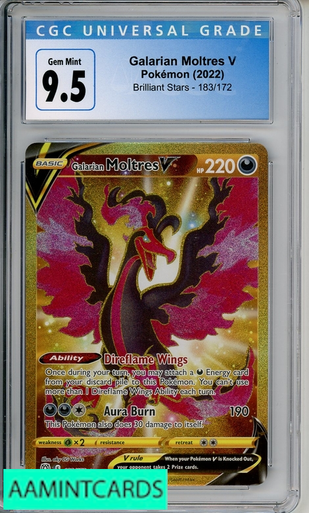 ポケモンカード 2022 ファンタジスターズ 087 2022 POKEMON BRILLIANT STARS GALARIAN MOLTRES V CGC 9.5 GEM MINT