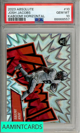 2023 PANINI ABSOLUTE KABOOM! HORIZONTAL JOSH JACOBS #10 PSA 10 GEM
