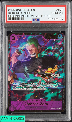 2025 ONE PIECE PROMOS RORONOA ZORO #076 CHAMPIONSHIP 25-26-TOP 16