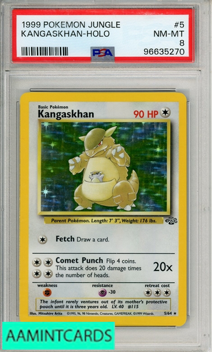 1999 POKEMON JUNGLE KANGASKHAN-HOLO #5 PSA 8 NM-MT 96635270 - AA