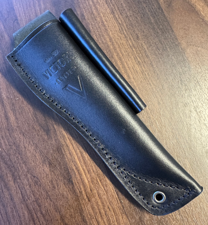 SMALL LEATHER SHEATH WITH HONING STEEL HOLDER