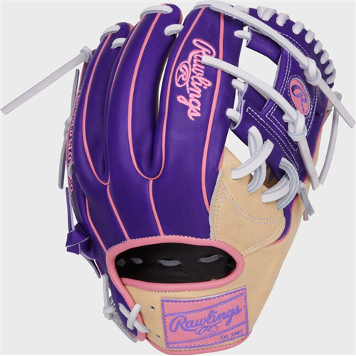 Rawlings Heart of the Hide Vibrant Series Camel/Purple 11.5