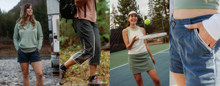 A lineup of KUHL branded clothing for Mother's Day