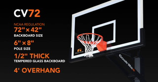 CV72 Basketball Hoop with Product information.