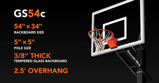 GS54C Basketball Hoop with Product information.