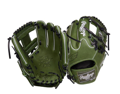 RAWLINGS PRO204W-2MG Heart of the Hide 11.5" Military Green Infielder's Baseball Glove