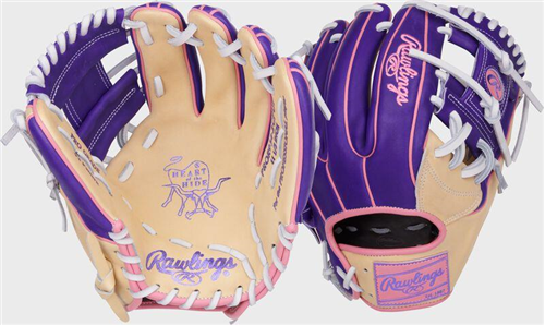 Rawlings Heart of the Hide Vibrant Series Camel/Purple 11.5" Infield Glove RHT